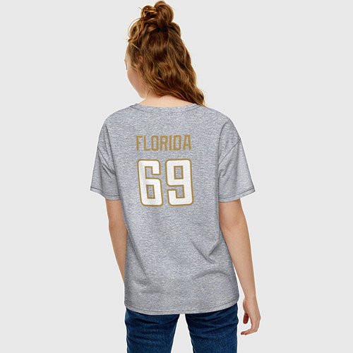 Женская футболка оверсайз Florida Panthers NHL / Меланж – фото 4