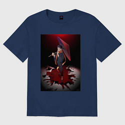 Футболка оверсайз женская Re:Zero Субару Нацуки, цвет: тёмно-синий