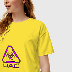 Футболка оверсайз женская UAC фиолетовый, цвет: желтый — фото 2