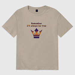 Футболка оверсайз женская Remember Ill always be true, цвет: миндальный