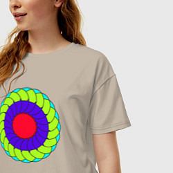 Футболка оверсайз женская Неоновое колесо, цвет: миндальный — фото 2