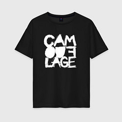 Футболка оверсайз женская Camouflage - A synthpop band from germany, цвет: черный