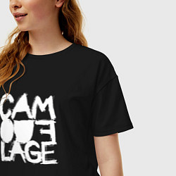 Футболка оверсайз женская Camouflage - A synthpop band from germany, цвет: черный — фото 2