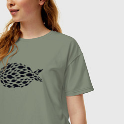 Футболка оверсайз женская Рыбная рыба, цвет: авокадо — фото 2