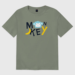 Футболка оверсайз женская Banana monkey, цвет: авокадо