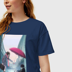 Футболка оверсайз женская Хиёри Ики Ято, цвет: тёмно-синий — фото 2