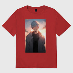 Футболка оверсайз женская Тэцуя Куроко, цвет: красный