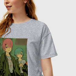 Футболка оверсайз женская Рам Рем, цвет: меланж — фото 2