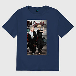 Футболка оверсайз женская Мандзиро Сано, цвет: тёмно-синий