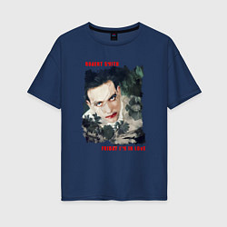 Футболка оверсайз женская Robert Smith - The cure, цвет: тёмно-синий