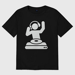 Футболка оверсайз женская Party dj, цвет: черный