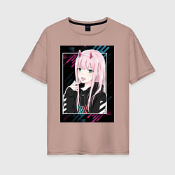 Женская футболка оверсайз Zero Two is darling