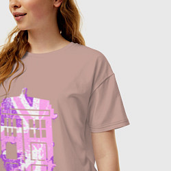 Футболка оверсайз женская Pink tardis, цвет: пыльно-розовый — фото 2