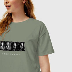 Футболка оверсайз женская Kraftwerk - The band, цвет: авокадо — фото 2
