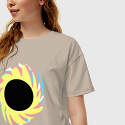 Футболка оверсайз женская Простая червоточина, цвет: миндальный — фото 2