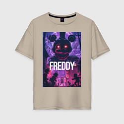 Женская футболка оверсайз Freddy - мишка Фредди