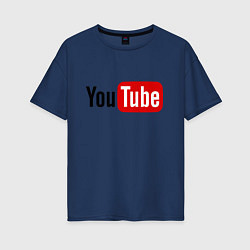 Женская футболка оверсайз You tube logo