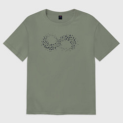 Футболка оверсайз женская Бесконечность птиц, цвет: авокадо