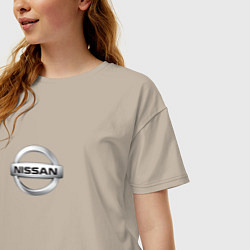 Футболка оверсайз женская Nissan brend, цвет: миндальный — фото 2