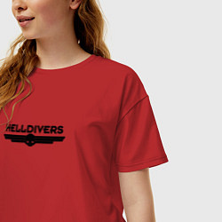 Футболка оверсайз женская Helldivers Logo, цвет: красный — фото 2