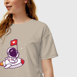 Футболка оверсайз женская Космос это любовь, цвет: миндальный — фото 2