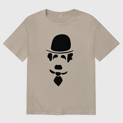 Футболка оверсайз женская Чаплин лого, цвет: миндальный