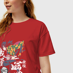 Футболка оверсайз женская Клинок рассекающий демонов Гиа, цвет: красный — фото 2