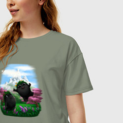 Футболка оверсайз женская Духи леса, цвет: авокадо — фото 2