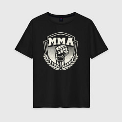 Футболка оверсайз женская Кулак MMA, цвет: черный
