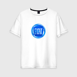 Женская футболка оверсайз FIAT logo blue