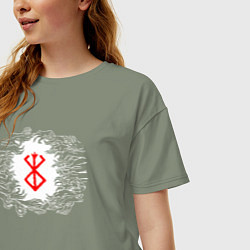 Футболка оверсайз женская Призрачные руки и метка, цвет: авокадо — фото 2