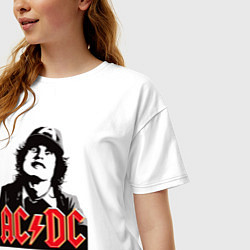 Футболка оверсайз женская ACDC Angus Young rock, цвет: белый — фото 2