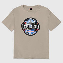 Футболка оверсайз женская Iceland, цвет: миндальный