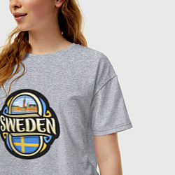 Футболка оверсайз женская Моя Швеция, цвет: меланж — фото 2