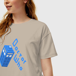 Футболка оверсайз женская Blue doctor who, цвет: миндальный — фото 2