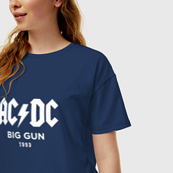 Футболка оверсайз женская AC DC - Big gun 1993, цвет: тёмно-синий — фото 2