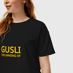 Футболка оверсайз женская Gusli making - гусли, цвет: черный — фото 2