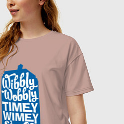 Футболка оверсайз женская Timey stuff, цвет: пыльно-розовый — фото 2