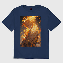 Футболка оверсайз женская Клинок, рассекающий демонов Дзэнъицу Агацума, цвет: тёмно-синий