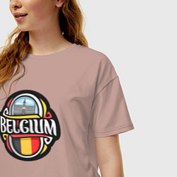 Футболка оверсайз женская Belgium, цвет: пыльно-розовый — фото 2
