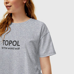 Футболка оверсайз женская Topol - тополь, цвет: меланж — фото 2