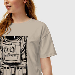 Футболка оверсайз женская В душе я астронавт, цвет: миндальный — фото 2