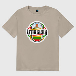 Футболка оверсайз женская Lithuania, цвет: миндальный