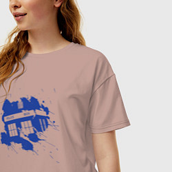 Футболка оверсайз женская Tardis blue, цвет: пыльно-розовый — фото 2