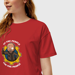 Футболка оверсайз женская Гуль из fallout, цвет: красный — фото 2