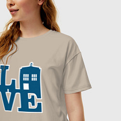 Футболка оверсайз женская Love doctor who, цвет: миндальный — фото 2