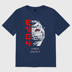 Футболка оверсайз женская Mitsubishi Lancer - Evolution 4, цвет: тёмно-синий