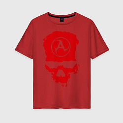 Футболка оверсайз женская Amatory Skull, цвет: красный