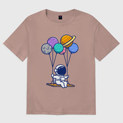 Женская футболка оверсайз Качели в космосе