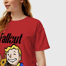 Футболка оверсайз женская Vault boy and shepherd, цвет: красный — фото 2
